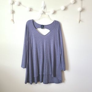 Rue 21 Blue Open Back Long Sleeve Thermal Shirt